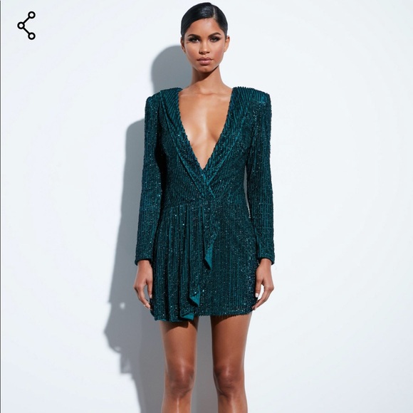 Missguided | Dresses | Missguided Peace Love Teal Drape Sequin Dress |  Poshmark